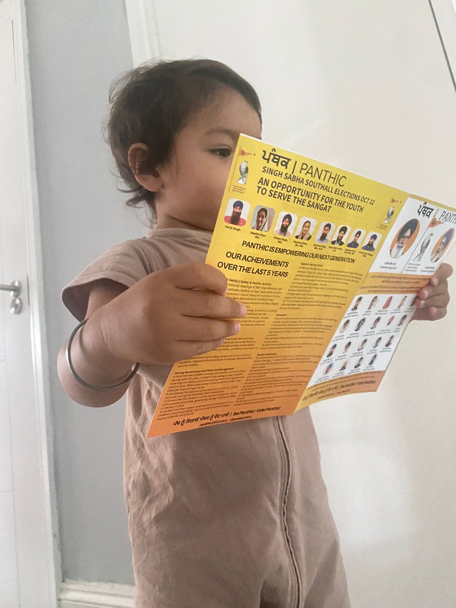 Panthic manifesto that inspires even our youngest supporters. 

#GuruGranthSahibJi #WaheguruJi #BePanthic #VotePanthic #Khalsa #Southall #Langar #SinghSabha