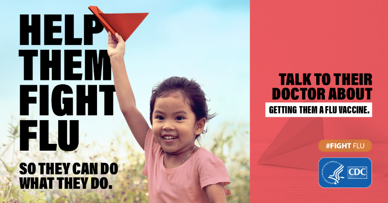 CDCFlu's tweet photo. Every year millions of kids miss out on what they love the most because they get #influenza. But not Dora. She'll keep soaring because a flu vaccine gave her extra protection to #FightFlu.