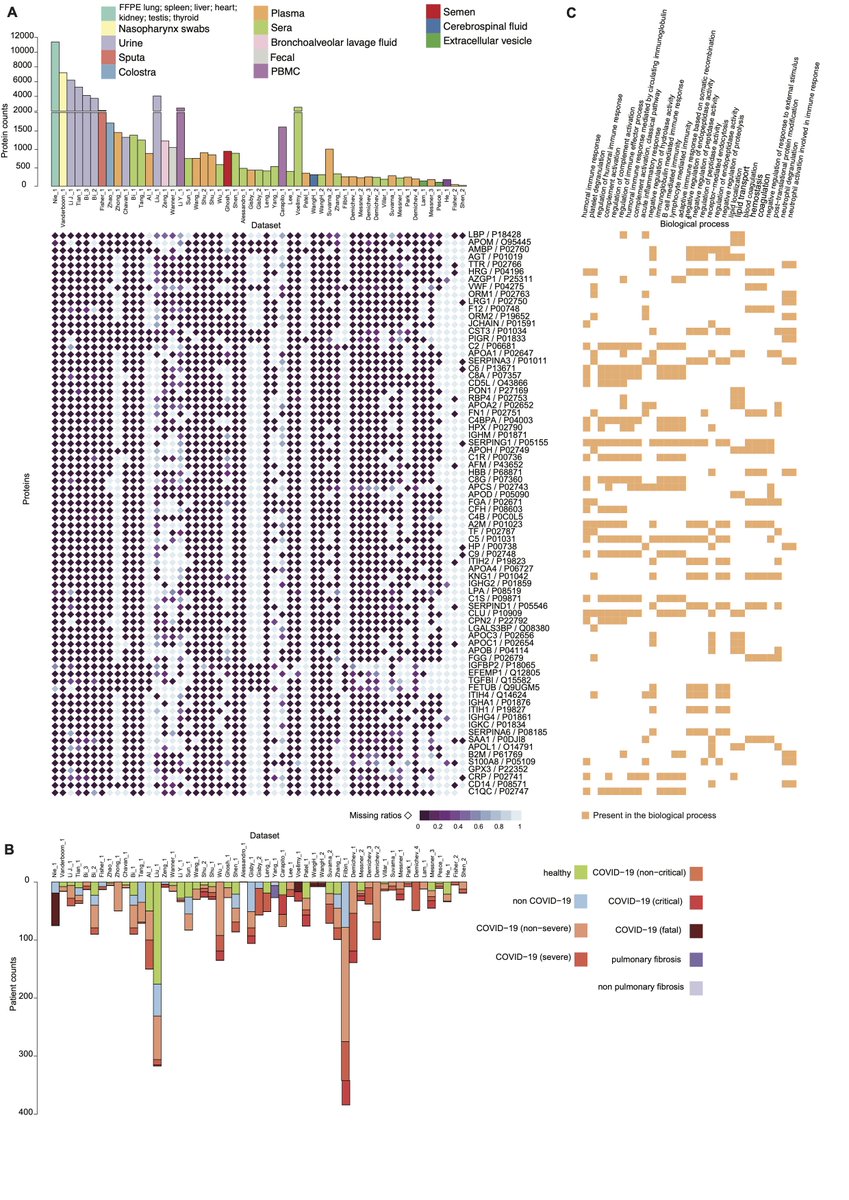 COVIDpro: Database for mining protein dysregulation in patients with COVID-19. Data for 3077 patients from 32 hospitals covering 14403 proteins. Done with @guomics colleagues. biorxiv.org/content/10.110… #coronavirus #COVID19 #preprint
