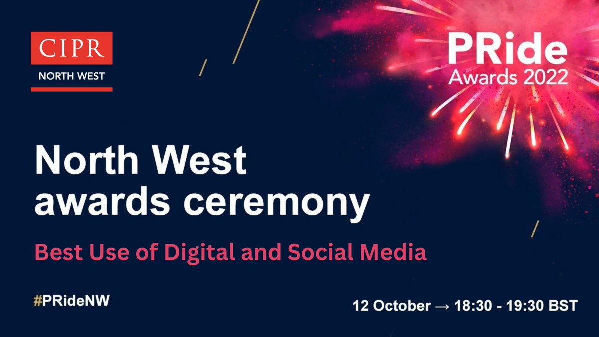 A little reminder about who has been shortlisted for the Best Use of Digital and Social Media category at this year's #PRideNW Awards...<a href="/democracyagency/">Democracy</a> <a href="/DATSPR/">Down At The Social</a> <a href="/greatermcr/">Greater Manchester Combined Authority</a> <a href="/SmokingGunPR/">Smoking Gun Agency</a> <a href="/TangerineComms/">Tangerine Communications</a> 🏆🎉Looking forward to celebrating on the 12 Oct! bit.ly/3dsQRzk