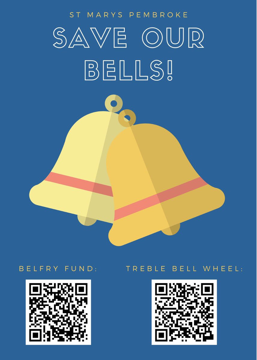 PembrokeBells's tweet photo. Bell Stories 1. Treble of 8. St Mary’s Pembroke. 
PRESENTED BY J.F. FROYNE ESQ. 1897
D.W. JENKINS M.A. VICAR 
R.H. TREWEEKS}
H.T. PRATT         } CHURCH WARDENS
SIX BELLS RESTORED &amp; TWO NEW ONES ADDED
QUEEN VICTORIA’S DIAMOND JUBILEE 1897
#bells #bellringing #Pembroke https://t.co/5I4rDK2Feu