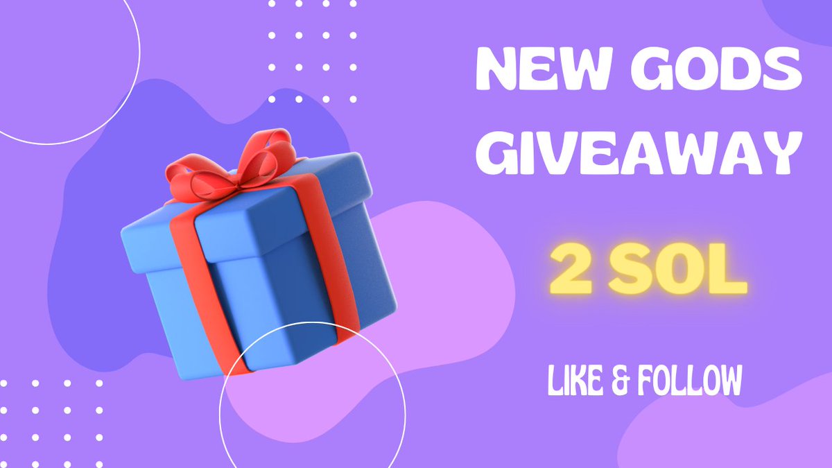 GODSPROM's tweet photo. 🎁NEW GODS GIVEAWAY🎁

Prize: 
🏆1 X 2 $SOL 💵 

RULES : 
1⃣ Follow @GODSPROM 🔔
2⃣ RT + ❤️
3⃣ Tag 2 friends

🕐24 H🕐
#Solana #Solana #Giveaways #NFTGiveaway https://t.co/vHdsHmOcJr