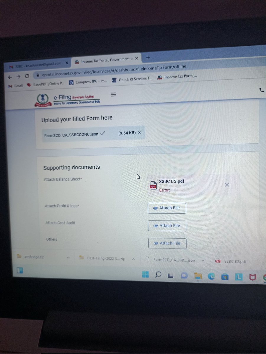 Nk_Maithil's tweet photo. Error is coming in uploading balance sheet &amp; PL please extand  autted date. 
#IncomeTaxReturns
#incometax #NirmalaSitharaman 
#delhiincometax @PMOIndia https://t.co/GhbuZrKPyd