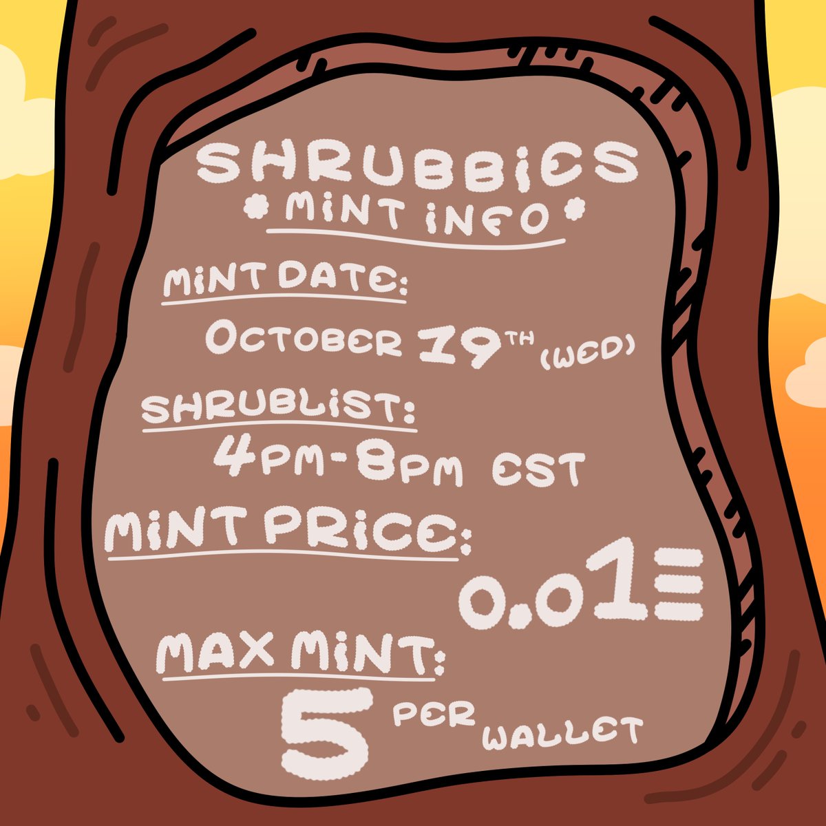 It's time to shine!

To celebrate our mint date we will be giving away a free Shrubbie as well as a custom Shrubbie by Reddy🎨

-Follow
-Like+RT
-Tag someone who needs Shrublist