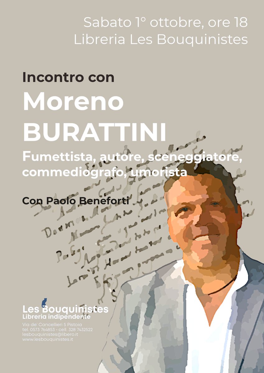 "Con sta pioggia e con sto vento, chi è che bussa al mio convento?" 😁
Domani pomeriggio, alla libreria <a href="/ibuchinisti/">Les Bouquinistes</a> a Pistoia, <a href="/Morenozagor/">Moreno Burattini</a> ! ❤️ #libri #libreria #presentazioni #morenoburattini