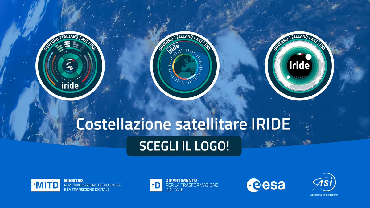 🛰️#Spazio: parte il contest per scegliere il logo della costellazione satellitare #IRIDE. L'astronauta italiano dell'<a href="/esa/">European Space Agency</a> <a href="/astro_luca/">Luca Parmitano</a> ha annunciato l’apertura del voto durante la Notte Europea dei Ricercatori.
📢Hai tempo fino a 7 ottobre per votare qui👇 ec.europa.eu/eusurvey/runne…