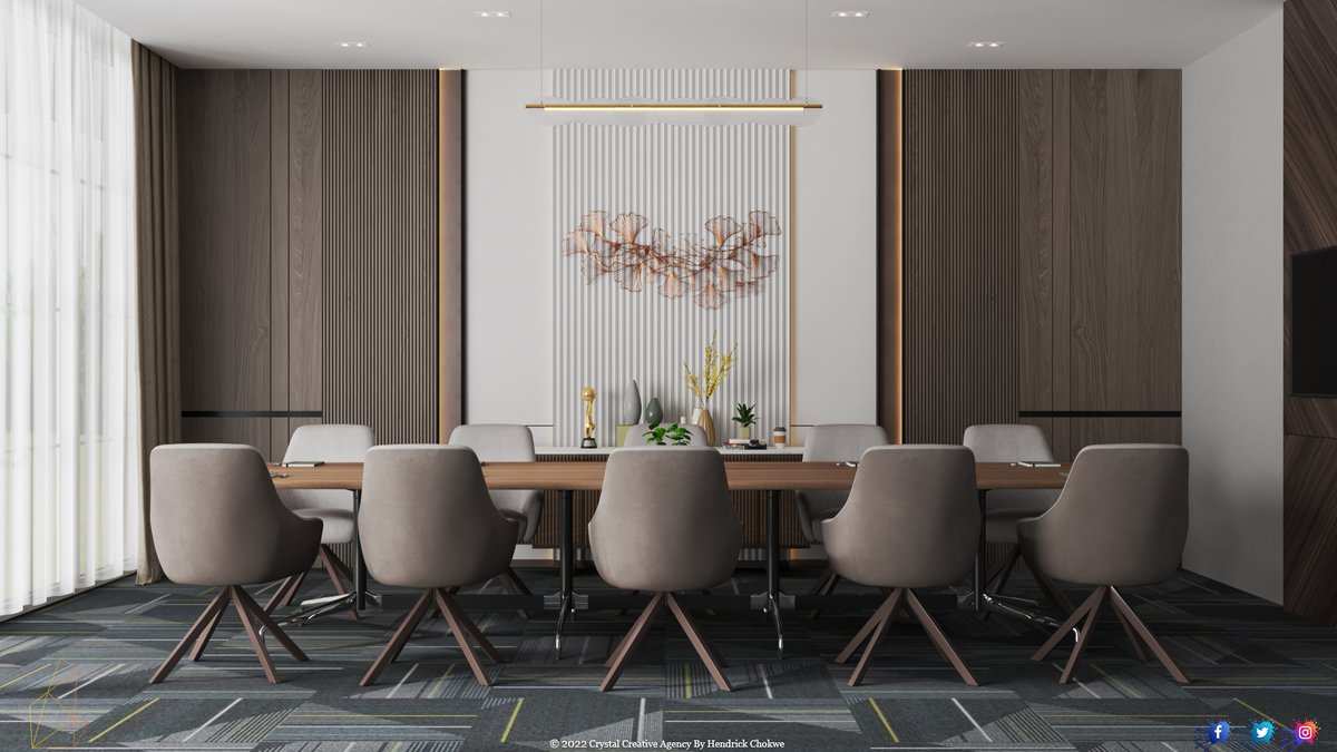 CrystalCreativ_'s tweet photo. Boardroom design is one of the key parts of a successful office when it comes to proving how organized and efficiently you and your company can work.

#interiordesign #interiorstyling #interiordecor #interiorinspiration #boardroom #conferenceroom #meetingroom #meetingspace https://t.co/h4YxqIewHv