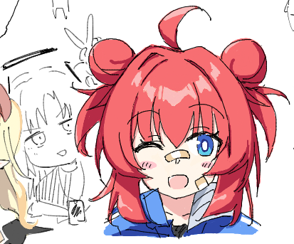 ふてにす絵チャでマキ描きました～後ろにユウカ描いてもらっちゃった 