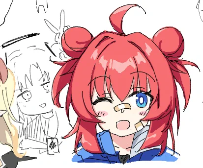 ふてにす絵チャでマキ描きました～後ろにユウカ描いてもらっちゃった 