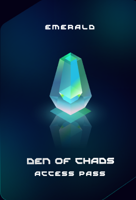 1/3

For a limited time... my Emerald Chadpass will have no barriers to entry. All I ask is that you bring Chad energy and follow the rules.

What you can expect...