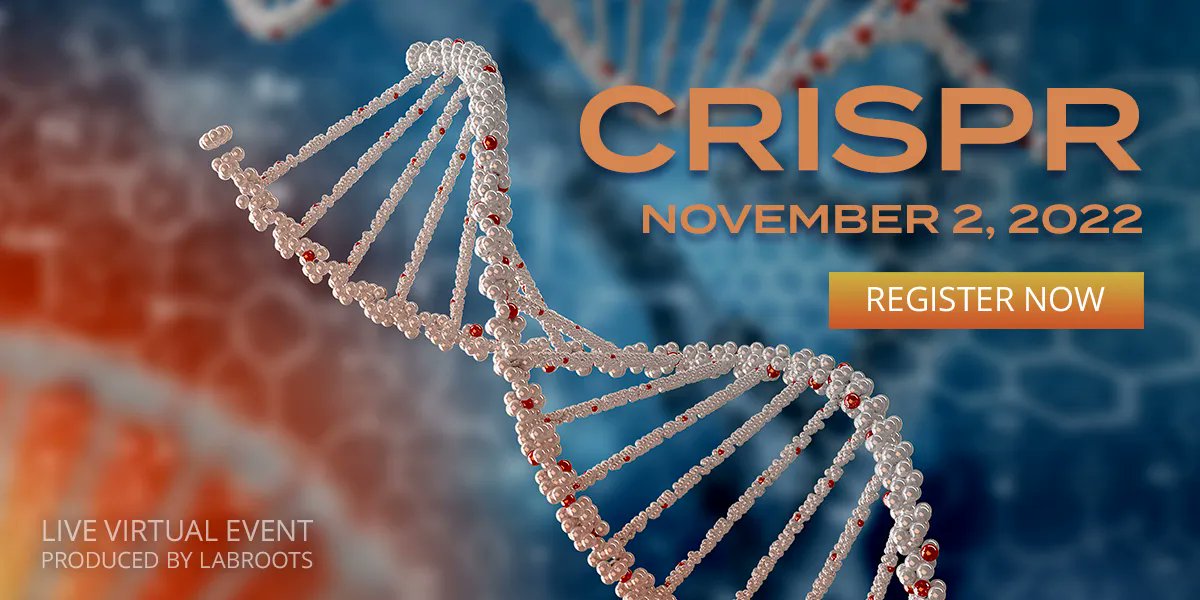 Labroots's tweet photo. Join us Nov. 2nd for the 5th Annual CRISPR Virtual Event, which will discuss all things CRISPR: the abilities and applications of CRISPR-based editing, case studies, best practices, the ethics of gene editing, and more. 

Register now: https://t.co/Dr3gOy29j0 

#LRcrispr https://t.co/Y9U4Rr8U0Q