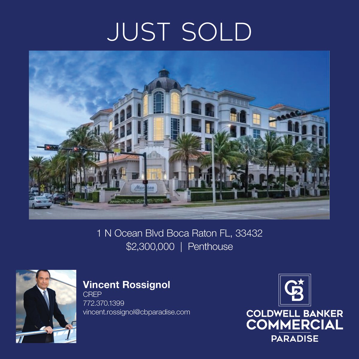 cbc_commercial's tweet photo. #JustSold 1 N Ocean Blvd Boca Raton FL, 33432 

Contact us for all your commercial real estate needs. View our available properties here: https://t.co/nv5YsnTPy3

#cre #credeals #cbcworldwide #cbcparadise  #bocaraton #commercialrealestateflorida #floridacommercialrealestate https://t.co/wCUimP8VUN