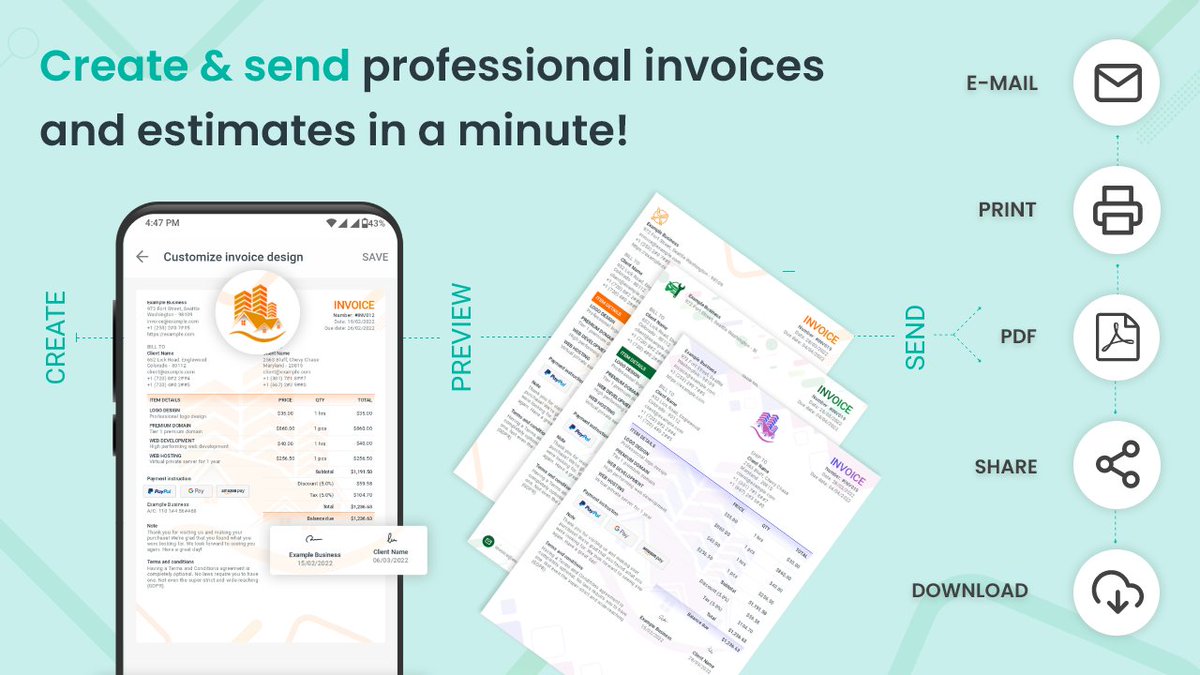 atominvoice's tweet photo. Invoice and Estimate Maker App: Easy & Reliable
Try it for free. No credit card required: https://t.co/FSq1jeNkh5
#invoice #estimate #app #AtomInvoice https://t.co/uRu4XzC80Y