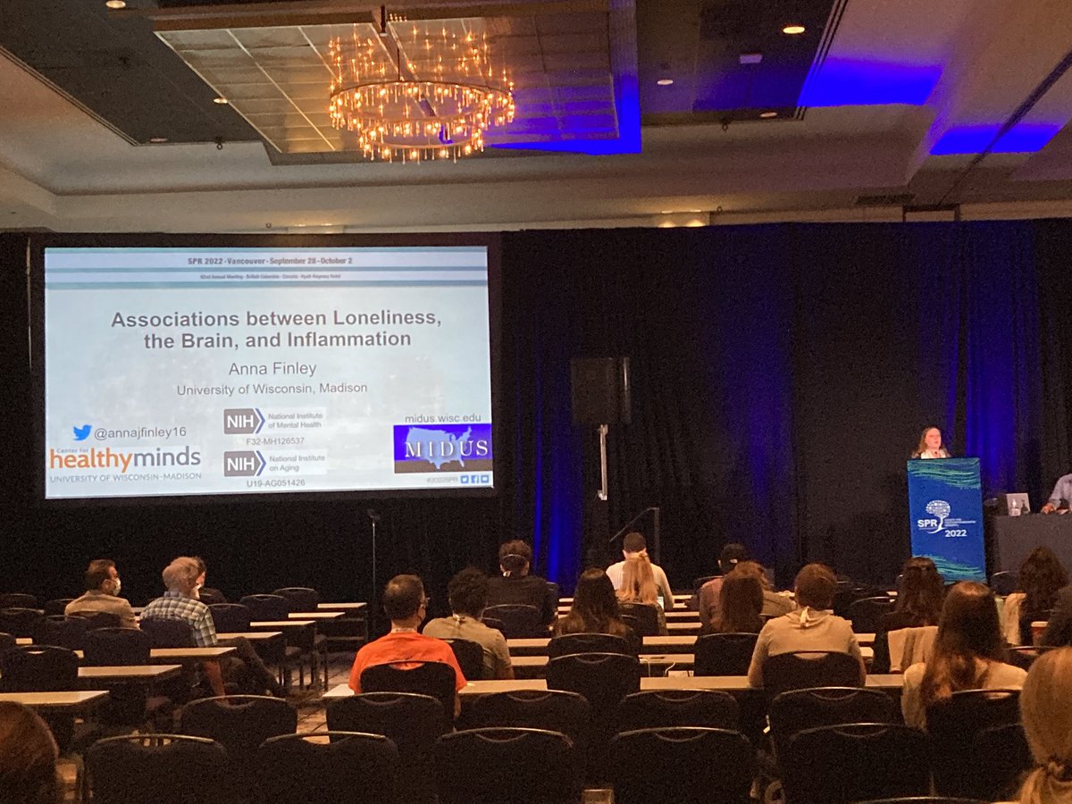 sashasomms's tweet photo. Interesting new results from #MIDUS on relationships between loneliness, inflammation, and hippocampal and amygdala volumes at #2022SPR presented by Face of the Future @annajfinley16 https://t.co/q2ltHenbTw