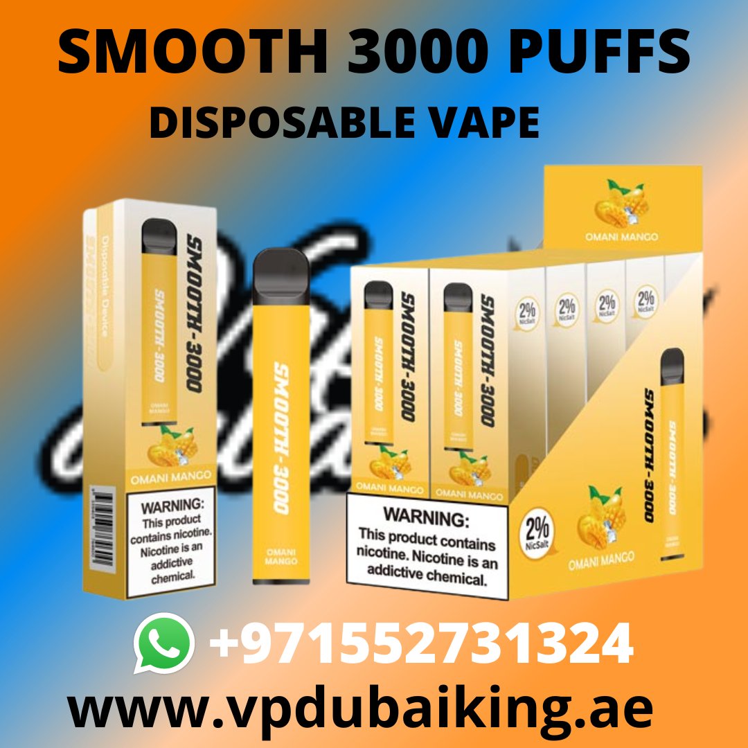 SMOOTH DISPOSABLE 3000 PUFFS
vpdubaiking.ae/product/smooth…

#vapedubai #vapeshop #disposablevape #vapeuae #tugboatvape #tugboatdisposable #vapeabudhabi #vapesharjah #vapebarsha #onlinevape #vapestore #buyvape #vapedubai #vapeuae #dubaivape #uaevape #uaevapers #vapemonkey #vape #vapeon