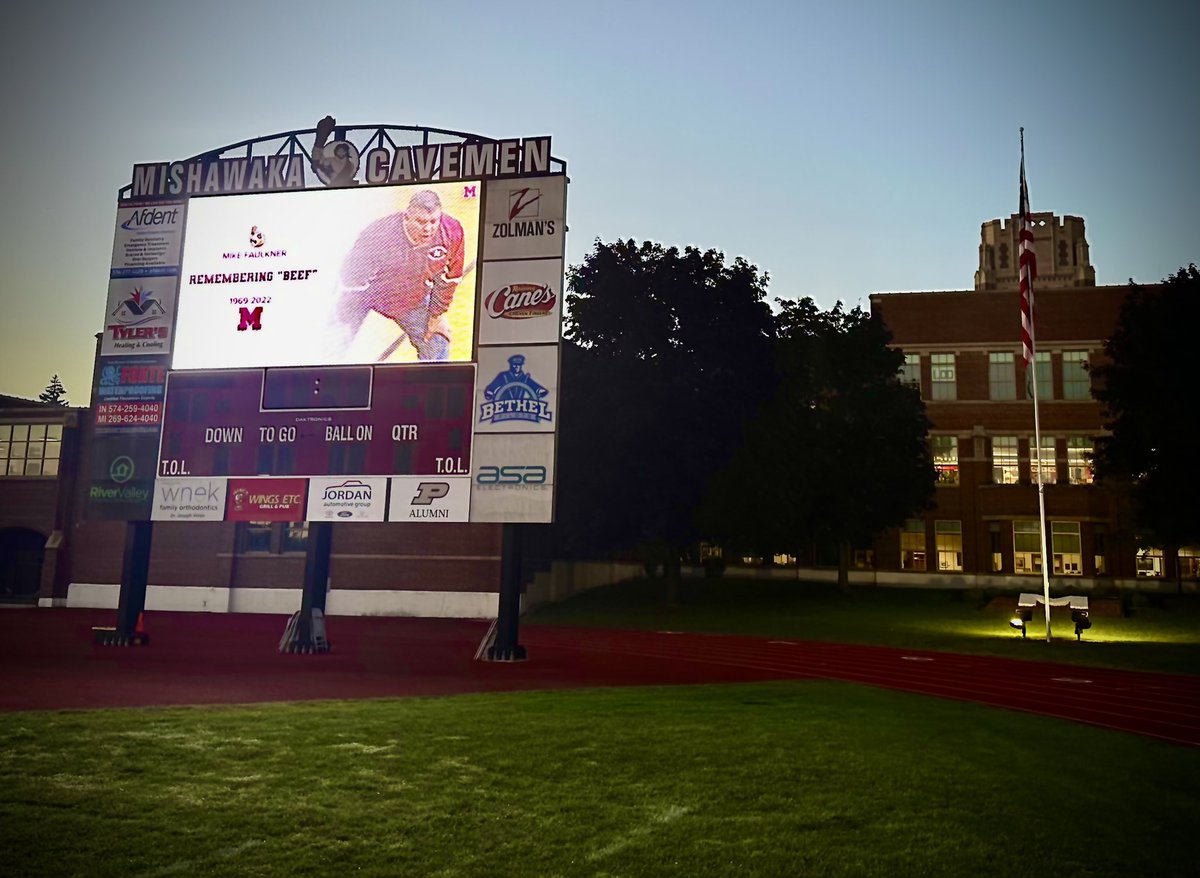 cavemensports's tweet photo. Mishawaka Remembers Mike Faulkner today and always!  1969-2022. https://t.co/RNSGnr8M8E