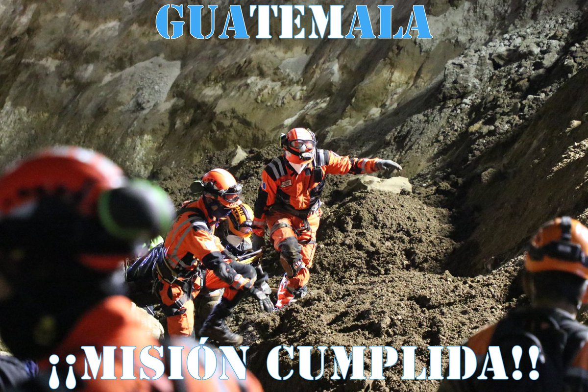 Fue una dura labor en la que se trabajó de manera conjunta y donde pusimos todo  nuestro coraje, entrega y conocimiento que finalmente tuvo un final exitoso en las labores de rescate de las víctimas del socavamiento en Villa Nueva. Gracias Guatemala por confiar en nosotros.