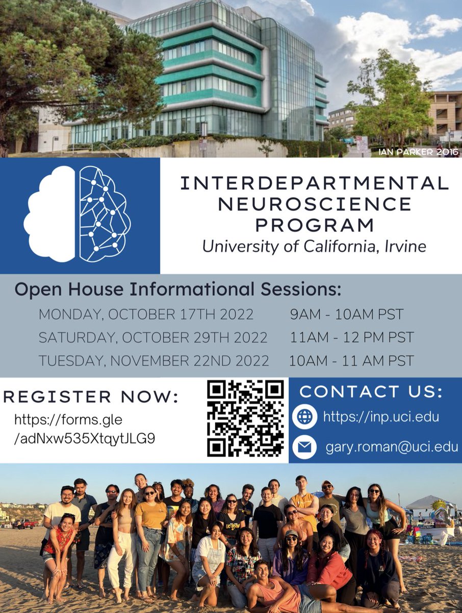 Applying to grad school? Attend an open house and learn more about the <a href="/UCIrvine/">UC Irvine</a> Interdepartmental Neuroscience PhD Program! 

Register here: bit.ly/3UOU6T5

<a href="/UCIBioSci/">UCI Charlie Dunlop School of Biological Sciences</a> @UCIrvineSOM <a href="/UCIrvineGD/">UCI Graduate Division</a>