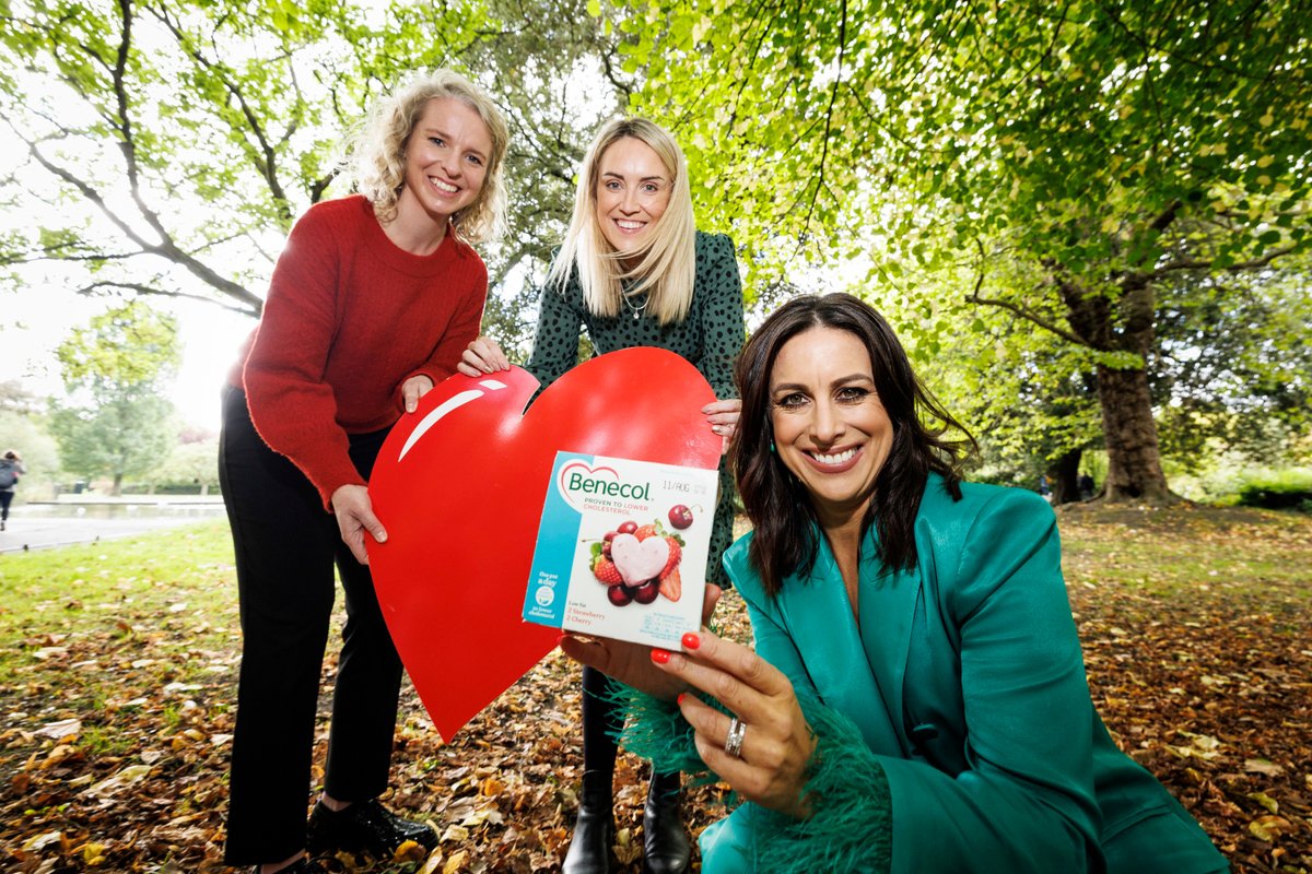CroiHeartStroke's tweet photo. Yesterday, #WorldHeartDay, heart-loving food brand, @BenecolHCP, launched ‘What’s Your Number?’ 

The campaign aims to support heart health &amp; raise awareness of high cholesterol, which affects 60% of Irish adults. Croí would like to thank Benecol for supporting #HeartFest ❤ https://t.co/AGCjnF4wqg