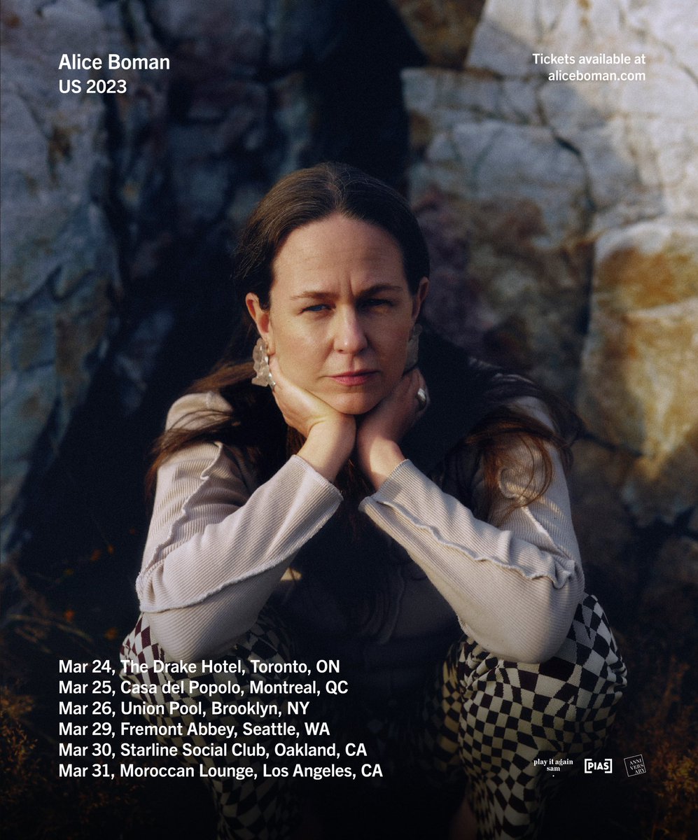 So excited about going back to North America! Tickets: aliceboman.com/tourdates