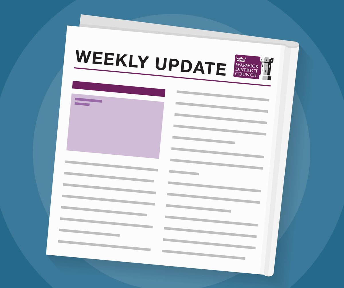 Warwick_DC's tweet photo. Read this week's update from Leader @CllrAndrewDay and Chief Executive Chris Elliott. #WDTogether
https://t.co/BSIXVZ4CHx https://t.co/RMtn6kfWeI