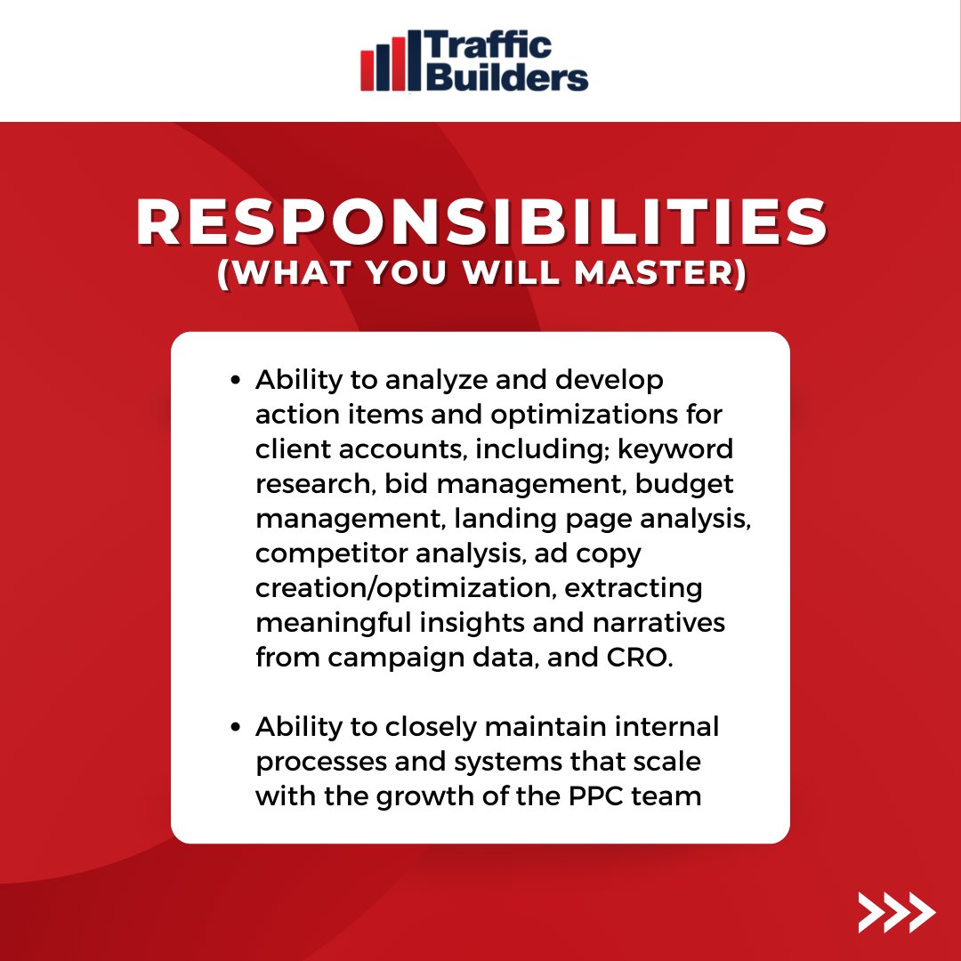 TrafficBuilder1's tweet photo. Are you looking for a new challenge? Are you a passionate Digital Marketer ready to flex your #PaidSearch muscles? At Traffic Builders we are drivers, partners, advocates, and challengers. If you think you've got what it takes, apply online.

#hiring #digitaljobsinNJ https://t.co/f3AAyxMt8U
