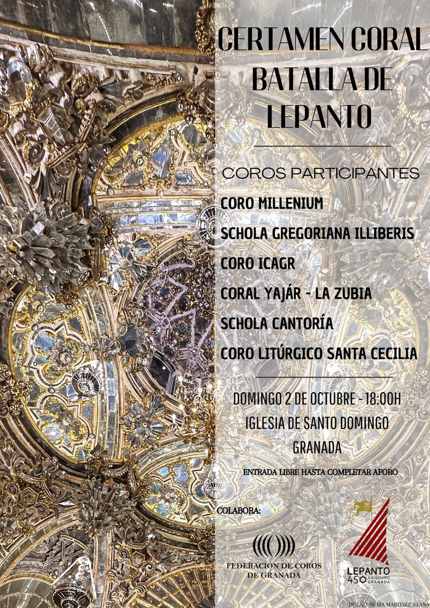450Granada's tweet photo. Llega el #MesdelRosario con 3 actos que no puedes perderte:

📍SÁBADO 1: Conferencia en el Colegio Mayor #SantaCruzlaReal (12:00h)

📍DOMINGO 2: #FiestadelRosario (12:40h) y Concierto de @CorosGranada en #SantoDomingo (18:00h).

#Realejo #Granada #RosarioCoronada2022 https://t.co/W9dCjov9Rz