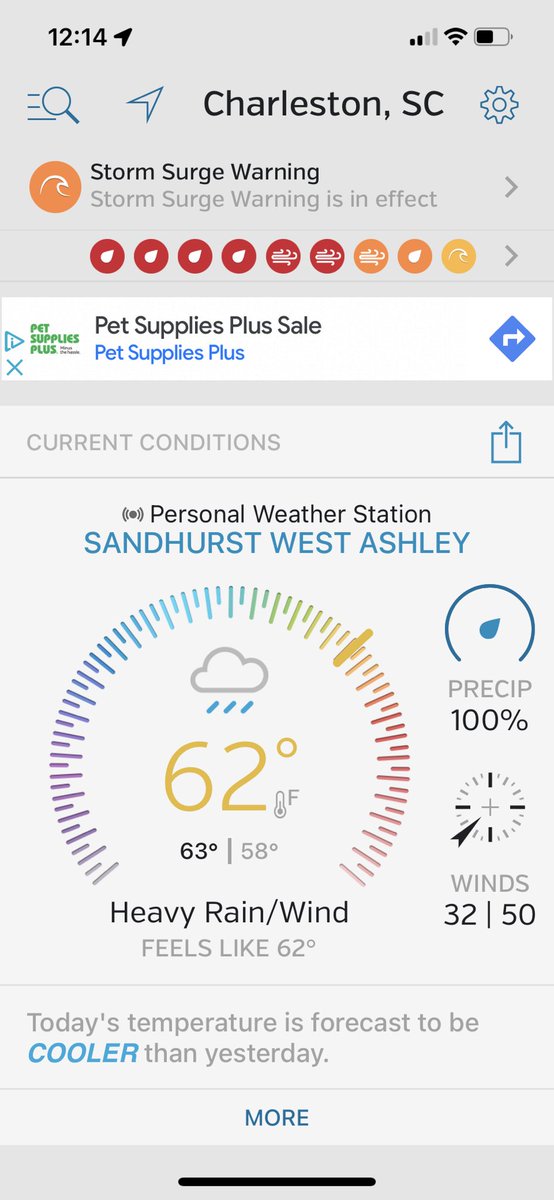 Charleston Weather on Twitter "RT drmom100 Gusts to 50 mph at our