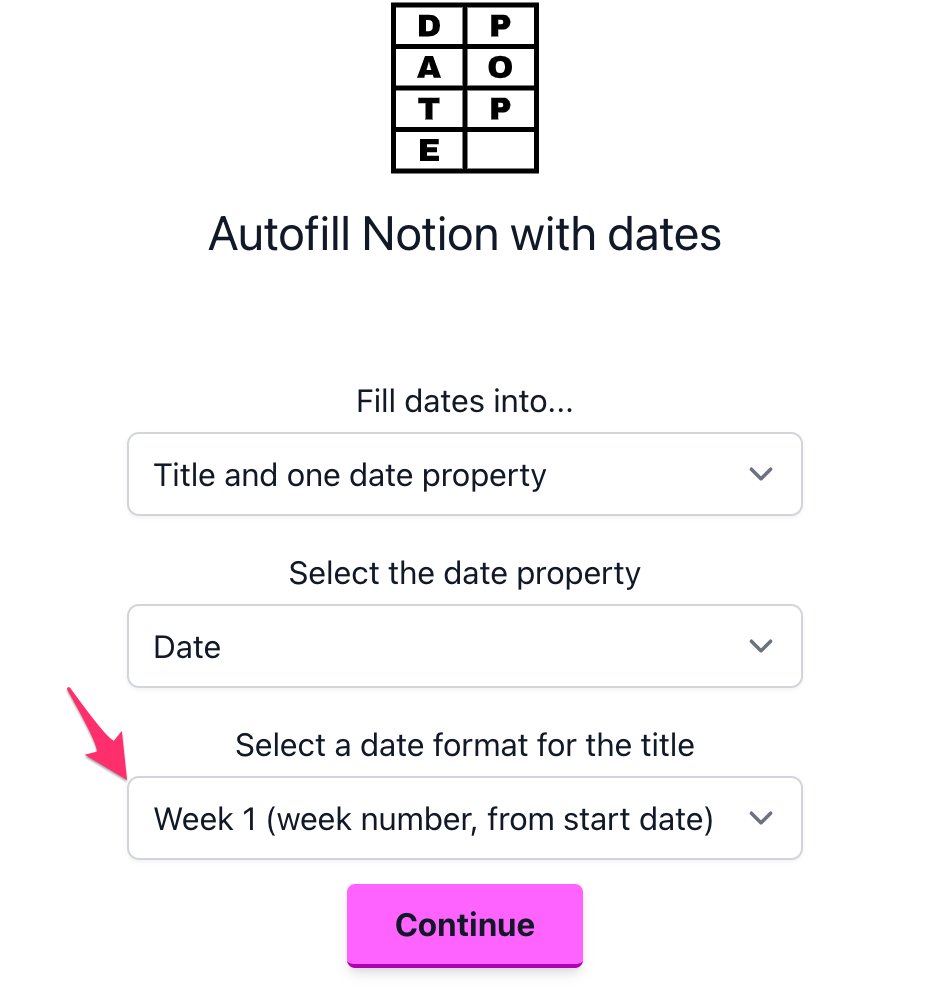 DatePop | Autofill dates for Notion tweet media