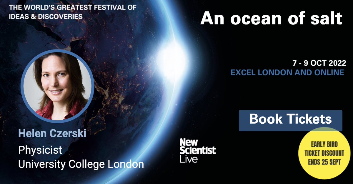 helenczerski's tweet image. Salt sounds mundane, right?  But when you look at it in the context of the ocean, both physical &amp;amp; biological, it&apos;s one of the most important things on Earth.  I&apos;ll be at #NewScientistLive on the 8th, talking about why. live.newscientist.com/nsl-london-202…  @newscievents @newscientist