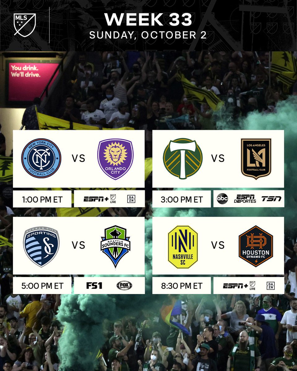 MLS's tweet photo. Four major match-ups to round out the weekend. π https://t.co/qkTC41YozX