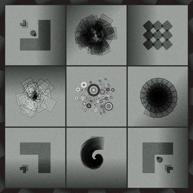 Made another Panel using <a href="/framergence/">Arihz</a> wonderful gen art experiment in composable collaboration.

This is the last of six 3x3s which hopefully all work together as a set.