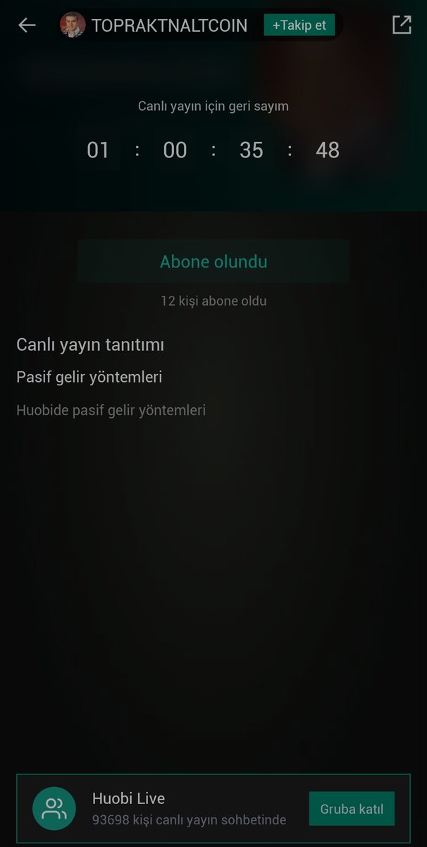 Yarın aksam #huobi canlı yayınında Pasif gelir yöntemi anlatıcam size,güzel bir yayın olacak,kaçırmayın.Şimdiden aşağıdan kaydolup takip edebilirsiniz.
Yayın için: huobi.com/tr-tr/live/det…

Huobi 10$ hediyeli kayıt linki: huobi.ug/tr-tr/v/regist…
