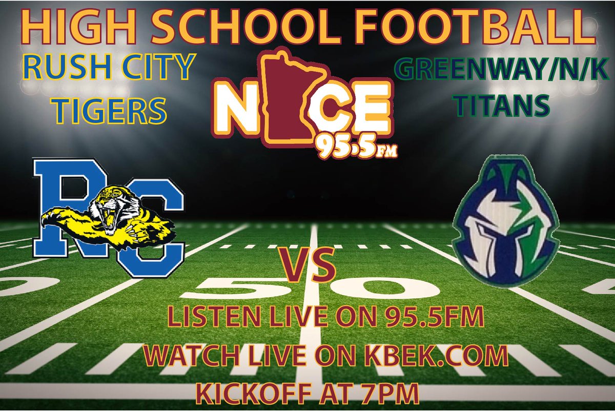 Qmediasports's tweet image. Homecoming football tonight on KBEK!

Rush City vs Greenway/Nashwauk/Keewatin 7PM
Listen live on 95.5FM
Watch live at kbek.com

@RCTigersAD 
@RushCitySchools 
@GreenwayAD