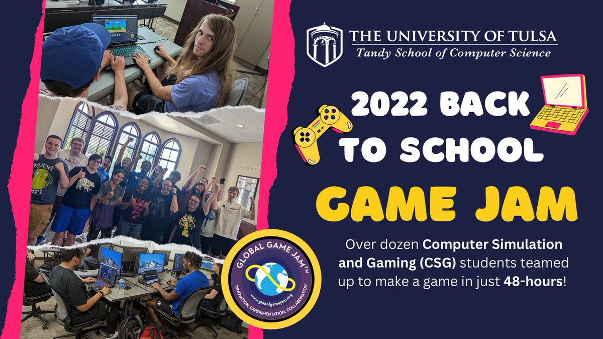 Last weekend over a dozen #ComputerSimulation &amp; #Gaming (#CSG) students teamed up to make a game in 48-hours as part of the inaugural Back-to-school <a href="/globalgamejam/">GlobalGameJam</a> #MPGJ22 Check out their games at bit.ly/3fu05MQ