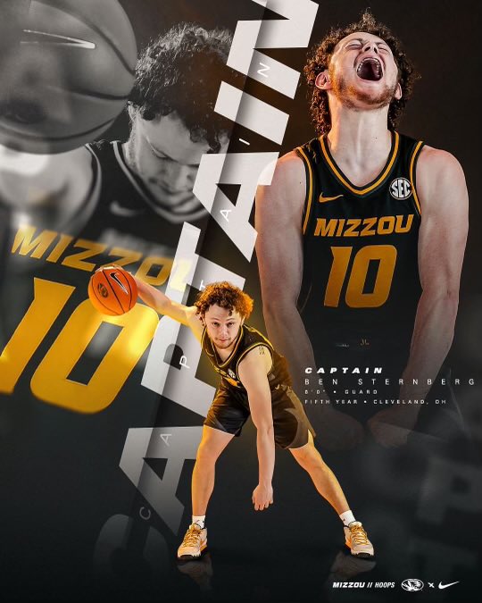 souljabenny's tweet photo. shoutout to the GOAT @coachdgates for giving me the honor to be named a captain and represent MIZ! high level blessings 🖤🐯by the way… click the link in my next tweet and come take a look at a day in my life here at MIZZOU 💛 https://t.co/feMFYQSn97