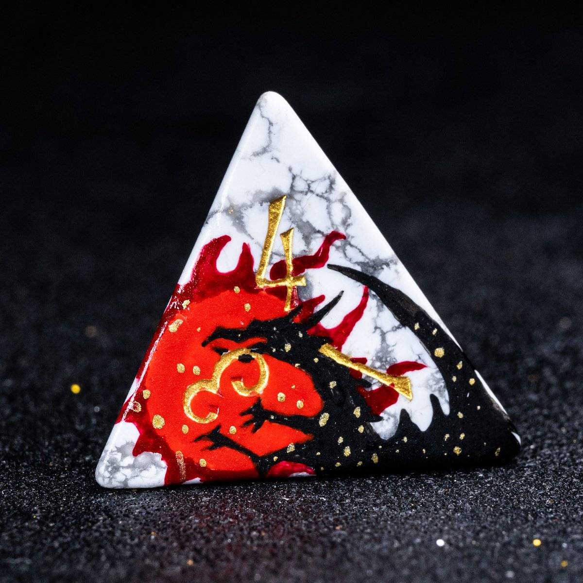 GIVEAWAY✨🥳

'Black Dragon' hand-painted howlite stone dice set &amp; I will give it for a lucky one! Ends 10/7(winner will be announced in this date)

To enter:
1. Follow us
2. Like &amp; re-tweet this post

Shipping is worldwide. Good luck😉