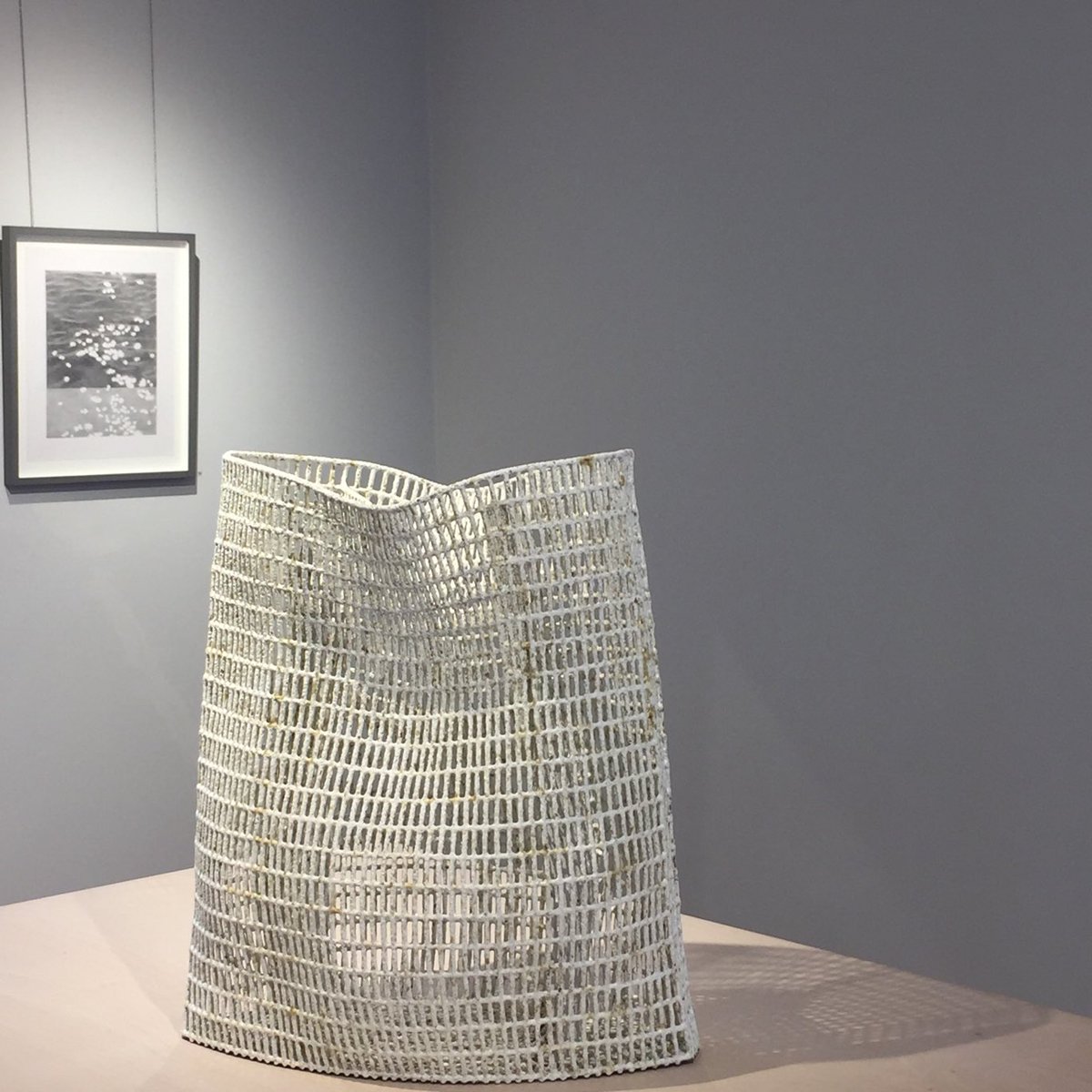 Wonderful new ‘Net’ sculpture by Annie Turner on show at Fen Ditton Gallery this weekend in ‘Art and the River Deben’ fendittongallery.com.