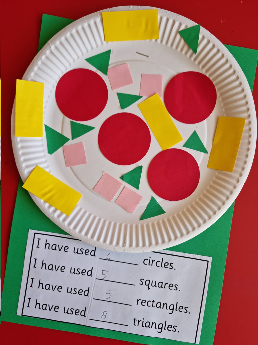Miss__Hamilton's tweet photo. Some of Primary 2a's fantastic shape pizzas made this week for #MathsWeekScot - well done P2a! 🌟🍕 #welovemaths #MathsWeekScotland @edcnumeracy @MossheadPS https://t.co/t0TjhN0VBK