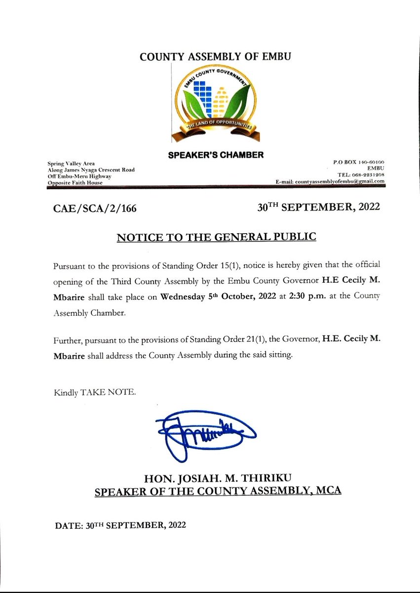 Embu County Assembly (@embuassembly) on Twitter photo 