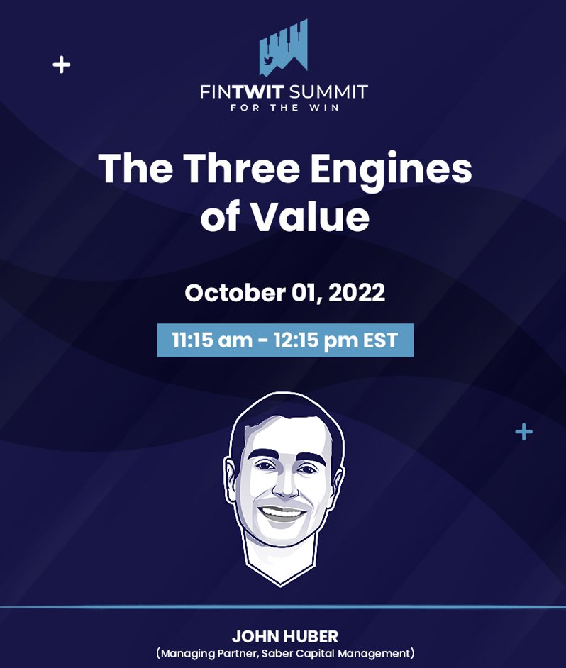 JohnHuber72's tweet photo. I'm excited to be speaking at the Fintwit Summit tomorrow. I appreciate @dhaval_kotecha &amp; @Seifel_Titan for all the time and effort they spend on this as it benefits one of my favorite causes: all net proceeds go to St. Jude Children's Hospital
Register https://t.co/6s7PVm7OXt https://t.co/1j70jJ0vRO