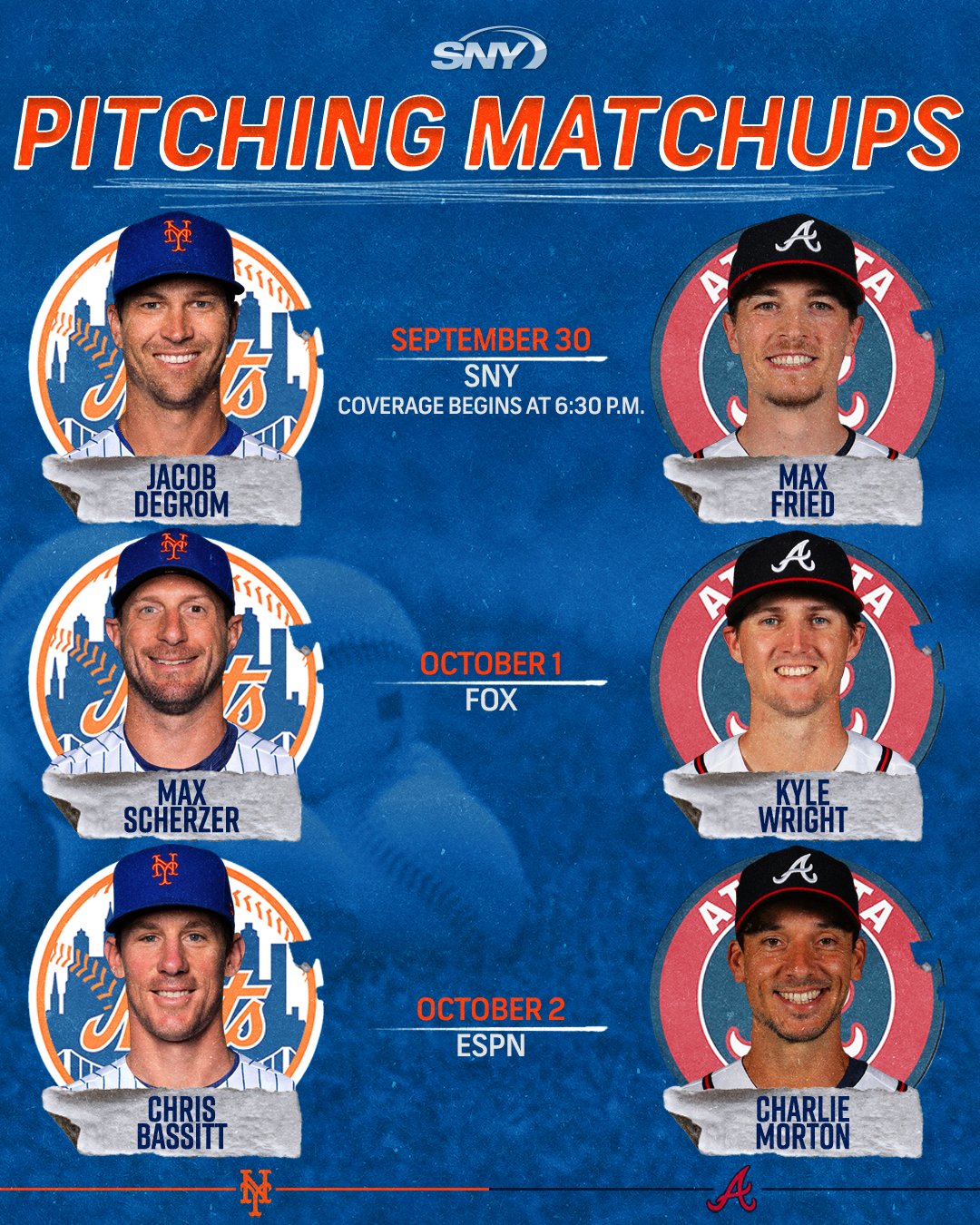 SNY Mets on Twitter "The probable starters for this weekend's huge
