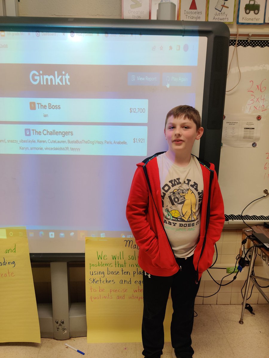 joelholtry's tweet photo. Playing Boss Battle on @gimkit to practice multiplying and dividing and Ian proved he was up to the challenge. He took all the challengers down! Way to go Ian! @kellyaoconnell @MarsEstatesBCPS #MarsStars #gaming #mathcompetition https://t.co/2TZvJidOba