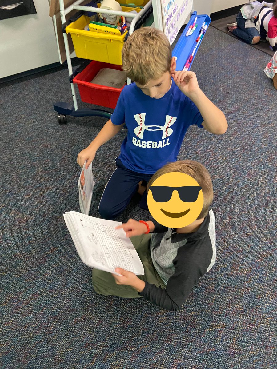 First grade writers worked on writing endings that end-in-the-moment and shared their stories with a partner. <a href="/SLCSDolsen/">Dolsen Elementary</a>