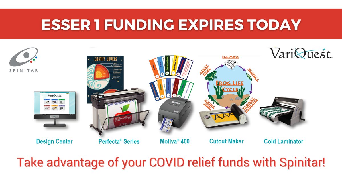 Spinitar's tweet image. 💸 Today is the LAST DAY to use your ESSER 1 funds. Contact Spinitar today and see how you can get started with @variquest at your school. #education #k12 #visuallearningtools