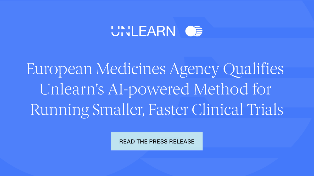 We’re excited to announce the <a href="/EMA_News/">EU Medicines Agency</a> qualification of our PROCOVA™ framework to run TwinRCTs™— trials with smaller control arms. This historic milestone helps pave the way for using #AI to run more patient-centric #clinicaltrials. Read more: bwnews.pr/3dMMbF4