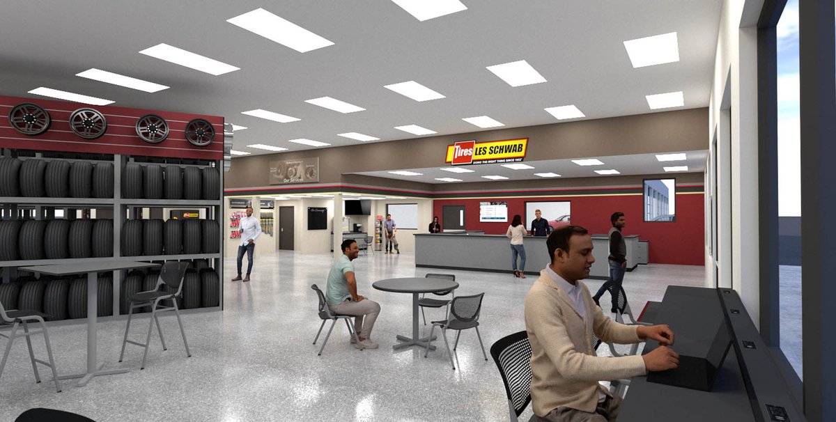 .<a href="/LesSchwab/">Les Schwab Tires</a> Tire Centers is updating their store in Tukwila, WA.

We created a full 3D model of the interior and exterior showing new interior design and paint scheme.

#3dmodel #3d <a href="/SketchUp/">SketchUp</a>  #SketchUp <a href="/ChaosGroup/">Chaos</a>
 #Vray