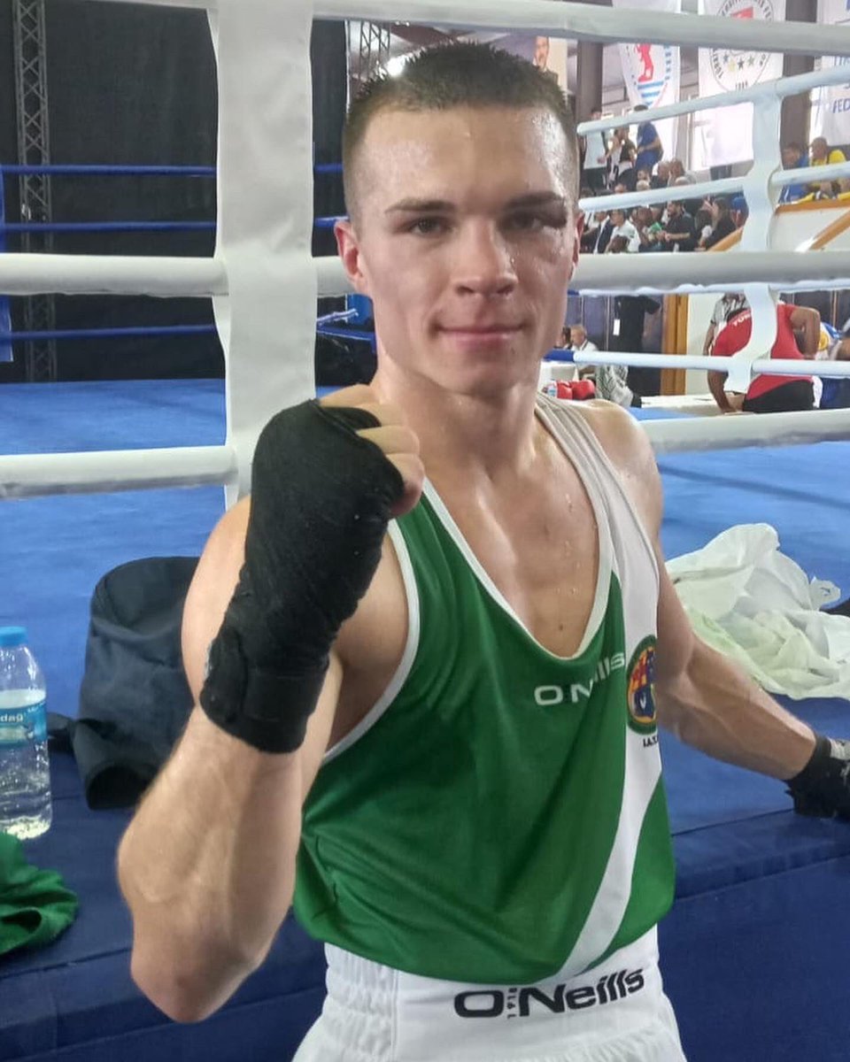 IABABOXING's tweet photo. Patryk Adamus of NCI and Drimnagh BC has made history today by becoming the first Irish fighter to win a Third Level World title. Patryk, contesting at 57kg, stopped his Turkish opponent in the 2nd round. https://t.co/MKGFzzzDg8