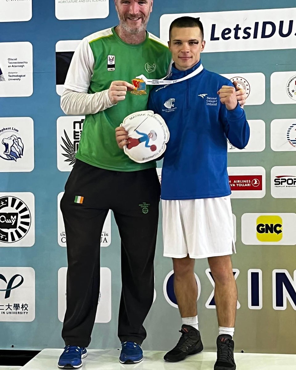 IABABOXING's tweet photo. Patryk Adamus of NCI and Drimnagh BC has made history today by becoming the first Irish fighter to win a Third Level World title. Patryk, contesting at 57kg, stopped his Turkish opponent in the 2nd round. https://t.co/MKGFzzzDg8