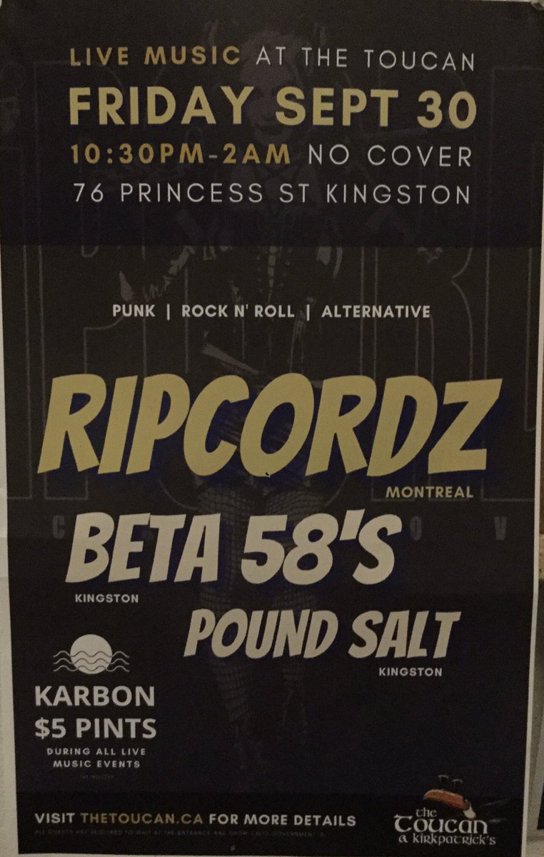 The Toucan (@thetoucanpub) on Twitter photo Tonight’s #ygklivemusic 10:30pm-2am 19+ NO COVER. $5 pints of <a href="/karbonbrewingco/">Karbon Brewing Co.</a> during shows. #ygk #punkshow Tonight’s #ygklivemusic 10:30pm-2am 19+ NO COVER. $5 pints of <a href="/karbonbrewingco/">Karbon Brewing Co.</a> during shows. #ygk #punkshow